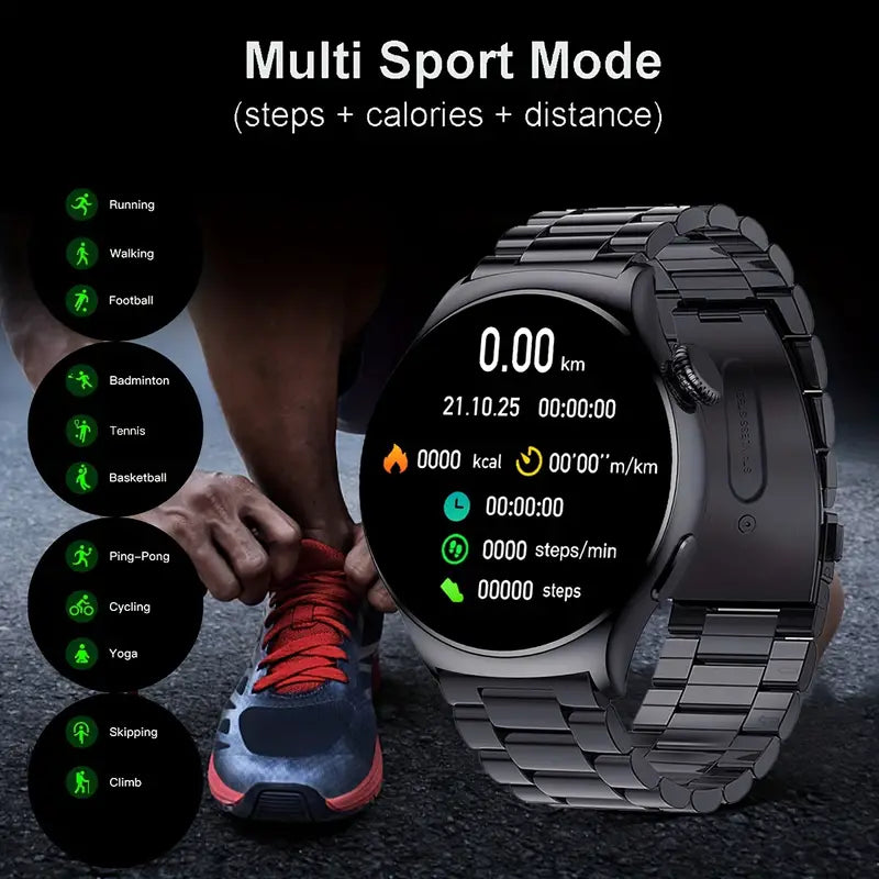 Smart Watch Big Screen Custom Dial Answer Call Fitness Tracker Sport Smart Watch For Men - Black-2