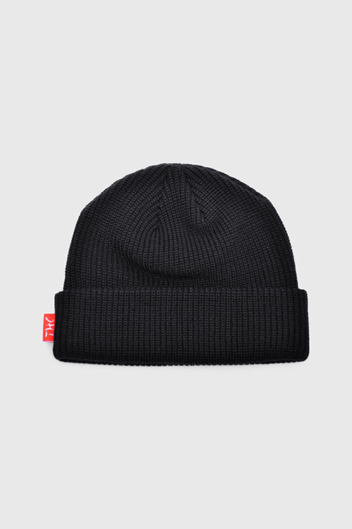 Emblem Ribbed Fisherman Beanie-3