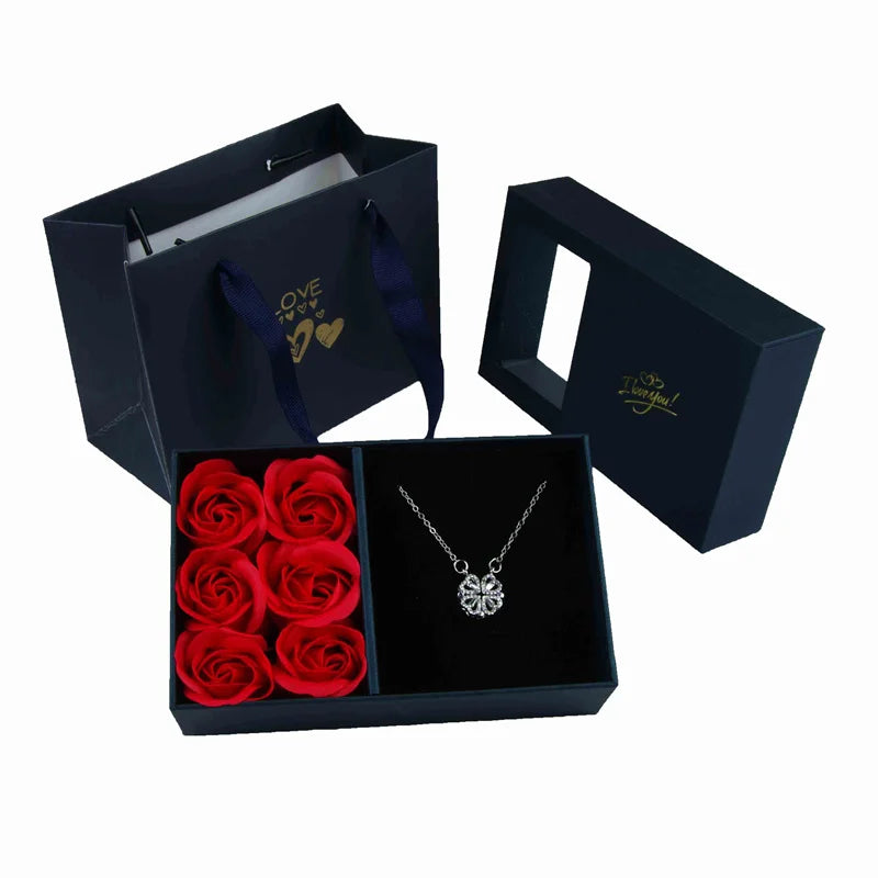 Immortal Flower Jewelry Box with Roses and Window-0