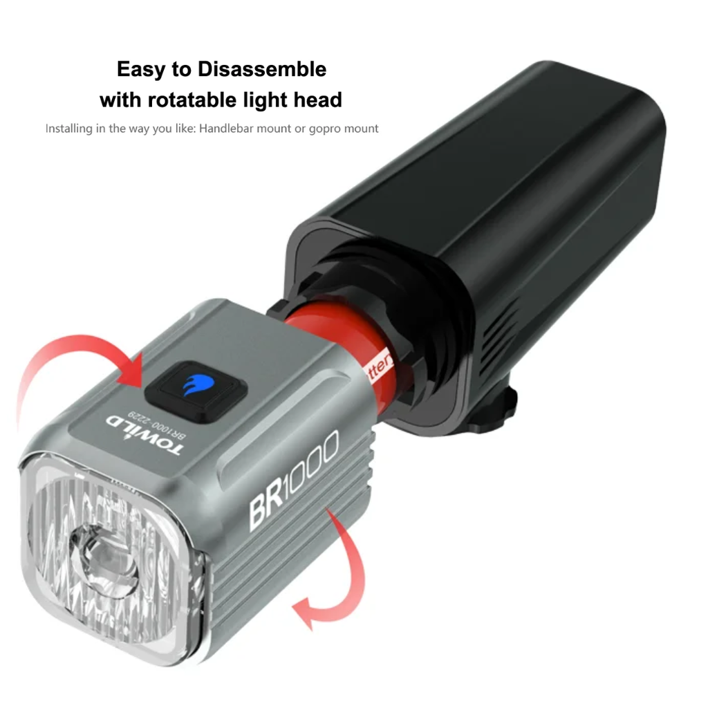 TOWILD BR1000 Replaceable Battery Professional Bike Light-2