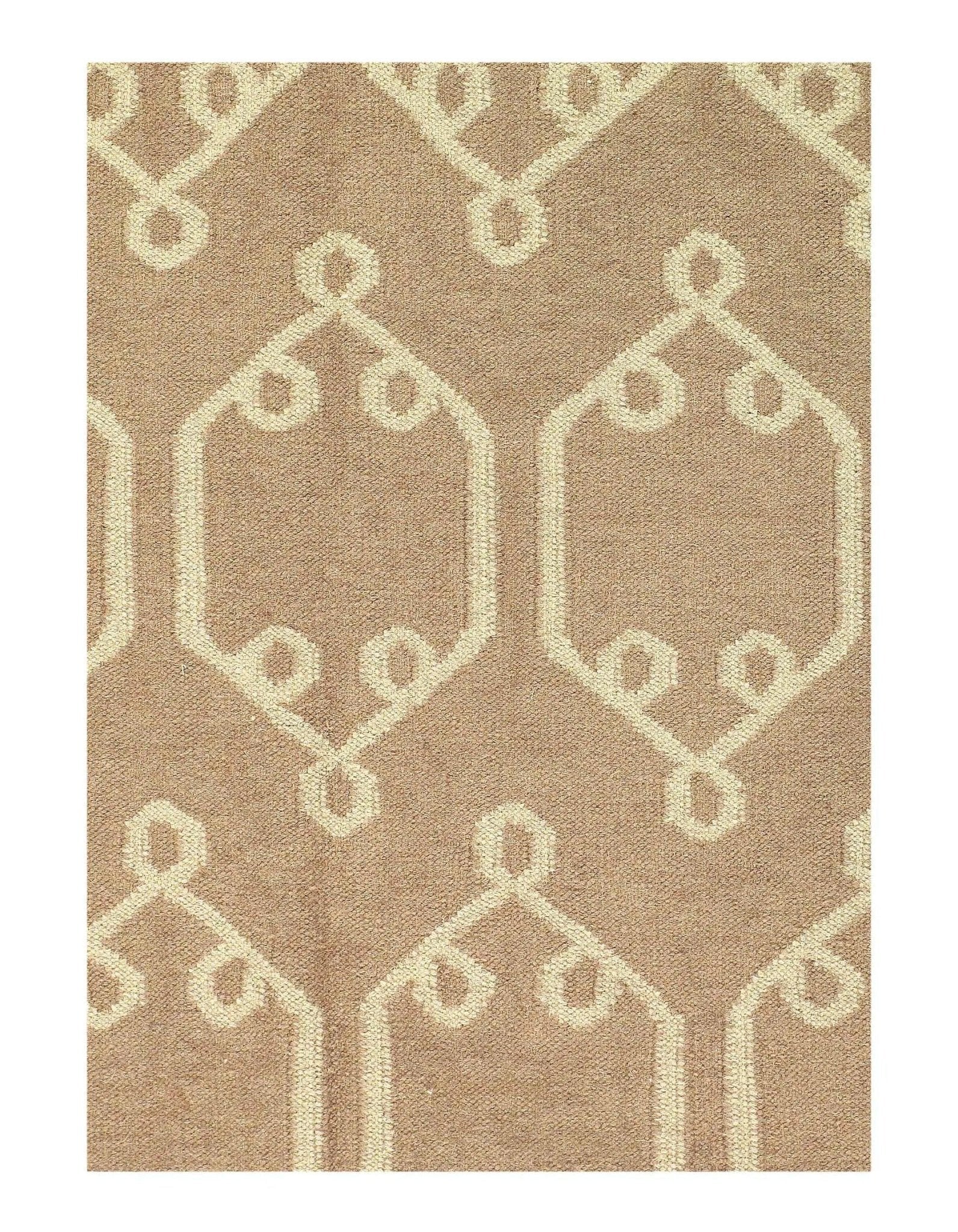 Canvello Light Brown Modern Flat Weave Rug - 5' X 8'-2