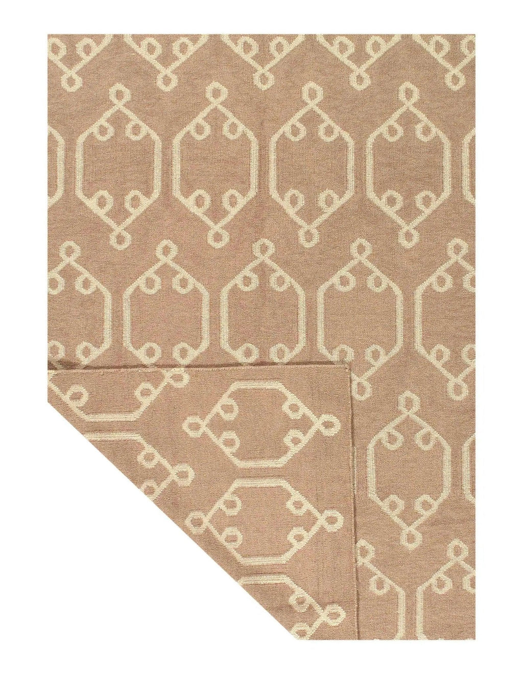 Canvello Light Brown Modern Flat Weave Rug - 5' X 8'-1