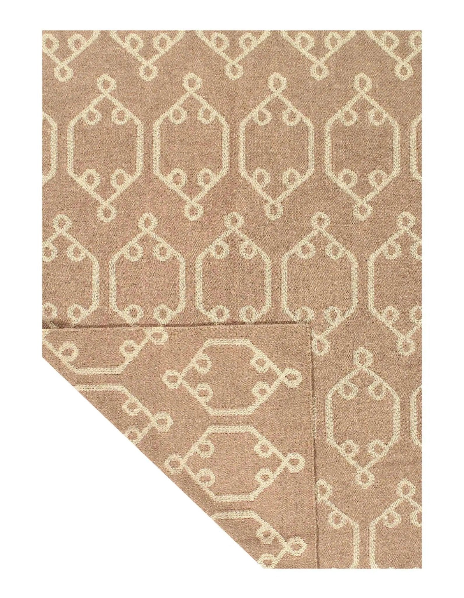 Canvello Light Brown Modern Flat Weave Rug - 5' X 8'-1